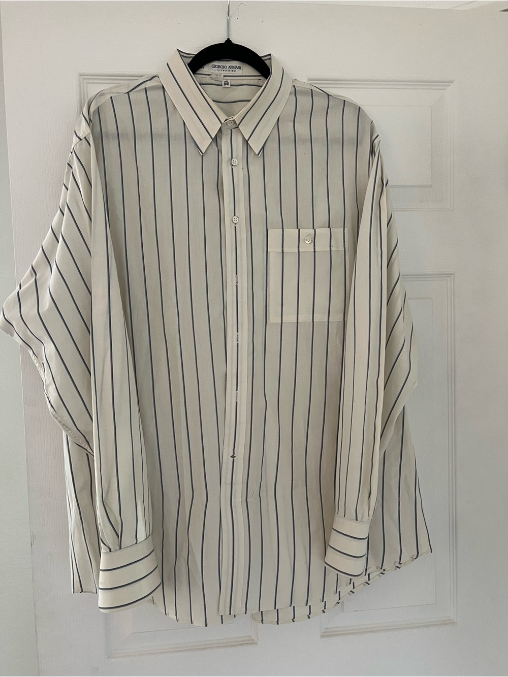 Vintage Giorgio Armani LE COLLEZIONI Mens Shirt Sz 171/2 (34/35) Stripe Italy
